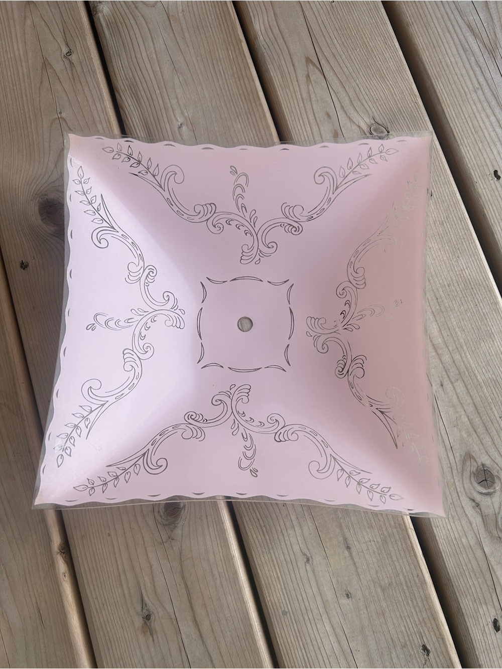 Vintage Pink Glass Ceiling Light Fixture